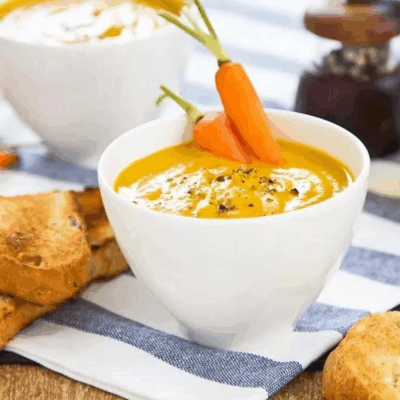 Velouté de carottes au cumin et curcuma